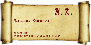 Matias Kenese névjegykártya
